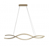 Elegancka lampa wisząca kryształowa LED żyrandol glamour w kolorze złotym podłużna SPARK WAVES 120 cm AZ6563 CCT DIMM + REMOTE CONTROL AZZARDO do salonu jadalni nad stół 